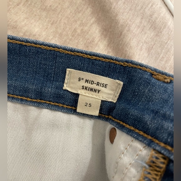 Madewell Blue Skinny Jeans, Midrise, Size 25 - Picture 4 of 5